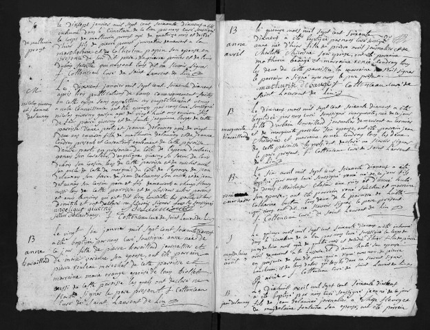 Collection du greffe. Baptêmes, mariages, sépultures, 1779