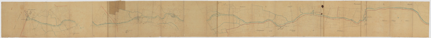 Extrait du plan général du 29 octobre 1851 avec les moulins neufs (29 octobre 1851)