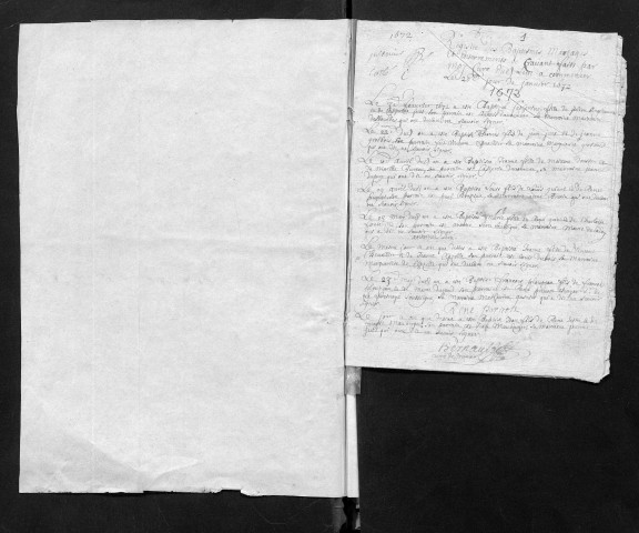 Collection communale. Baptêmes, mariages, sépultures, 1647-1699