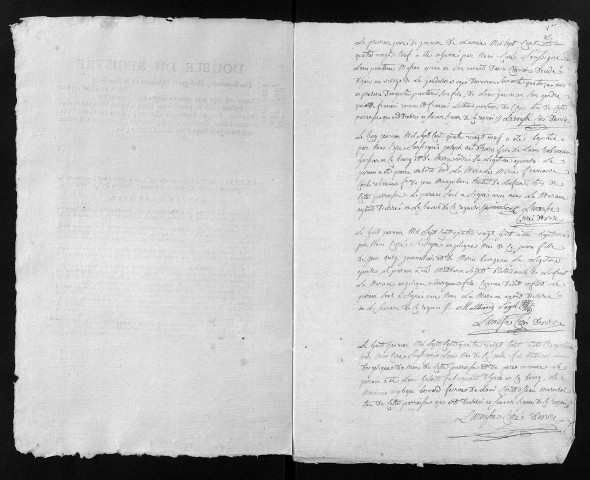 Collection du greffe. Baptêmes, mariages, sépultures, 1789