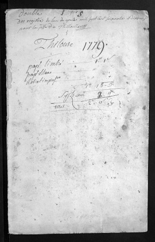 Collection du greffe. Baptêmes, mariages, sépultures, 1779