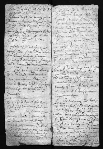 Collection communale. Baptêmes, mariages, sépultures, 1603-1667