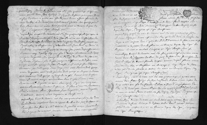 Collection du greffe. Baptêmes, mariages, sépultures, 1696 - L'année 1697 est lacunaire dans cette collection