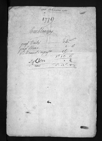 Baptêmes, mariages, sépultures, 1779