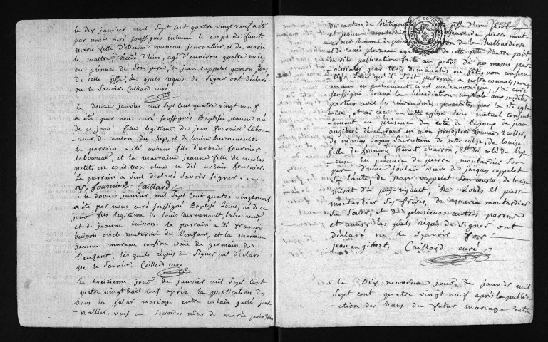 Baptêmes, mariages, sépultures, 1789