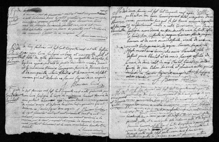 Collection du greffe. Baptêmes, mariages, sépultures, 1759-1760