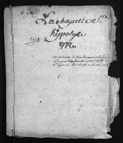 Baptêmes, mariages, sépultures, 1772