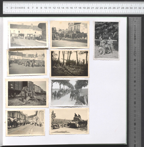 Char et side-cars allemands aux environs de Château-Renault.