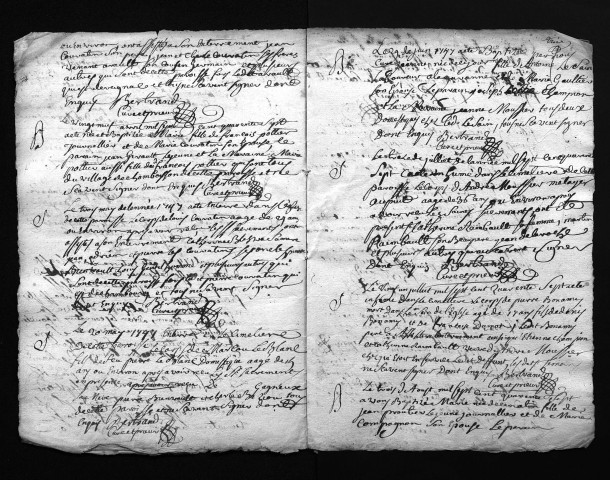 Collection du greffe. Baptêmes, mariages, sépultures, 1747