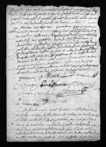 Collection du greffe. Baptêmes, mariages, sépultures, 17421743