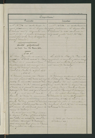 Procès-verbal de récolement (20 mars 1860)