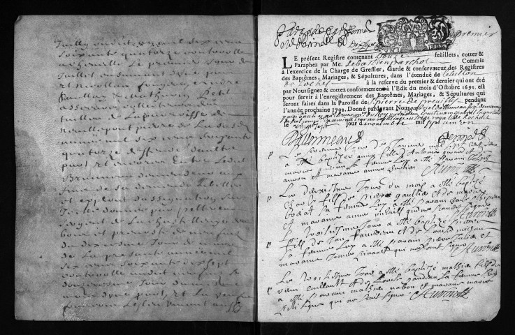 Baptêmes, mariages, sépultures, 1702 - Les années 1699-1701 sont lacunaires dans la collection du greffe