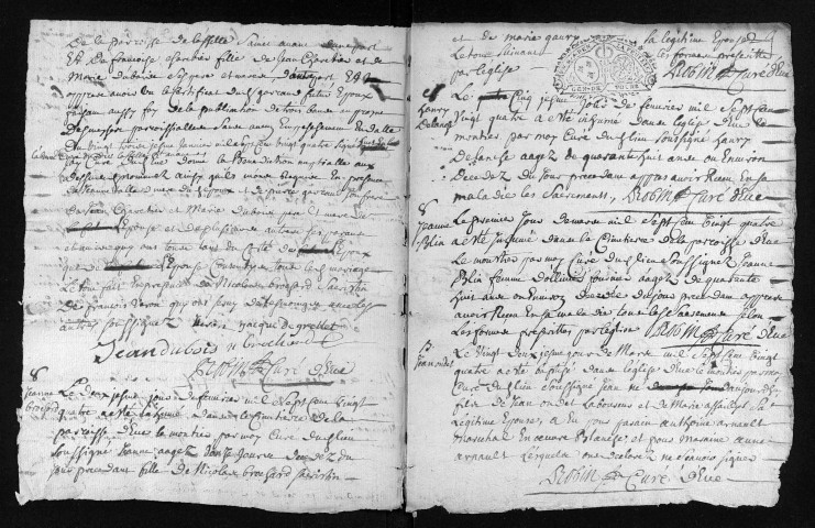 Collection du greffe. Baptêmes, mariages, sépultures, 1724