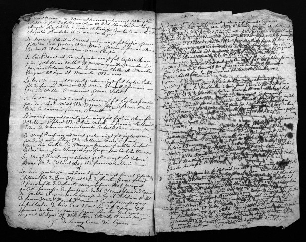Collection du greffe. Baptêmes, mariages, sépultures, 1680 - Les années 1669-1679 sont lacunaires dans cette collection