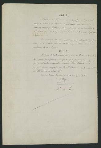 Arrêté de vérification des travaux réglementaires du moulin Bailly (29 mai 1860)