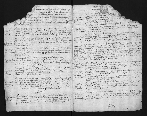 Collection du greffe. Baptêmes, mariages, sépultures, janvier-avril 1682