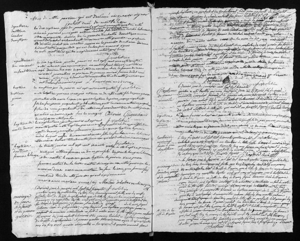 Collection du greffe. Baptêmes, mariages, sépultures, 1764