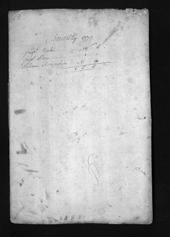 Collection du greffe. Baptêmes, mariages, sépultures, 1773