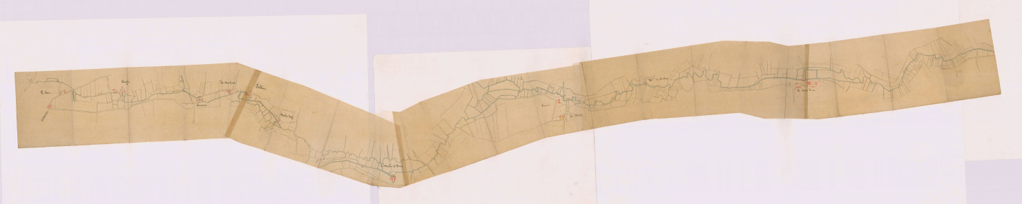 Plan des ruisseaux de L'Escotais et de Luenne traversant les communes de Neuillé, Saint-Paterne et Saint-Christophe