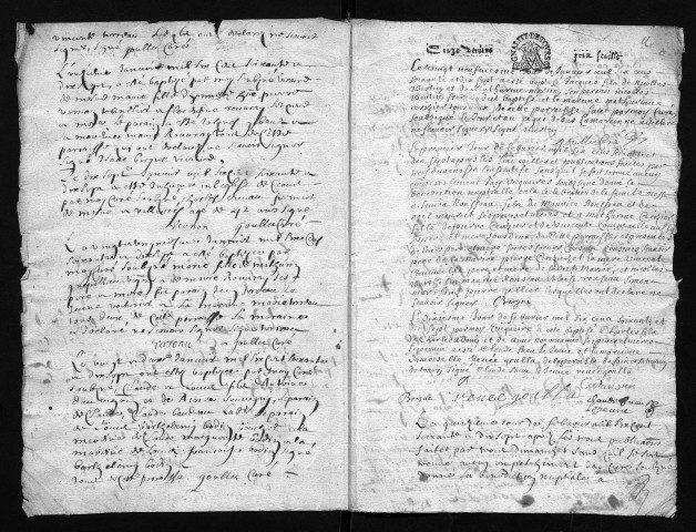 Collection communale. Baptêmes, mariages, sépultures, 1677-1691 - L'année 1678 est lacunaire dans les deux collections