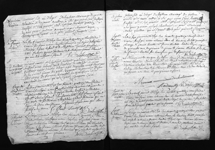 Collection du greffe. Baptêmes, mariages, sépultures, 1774