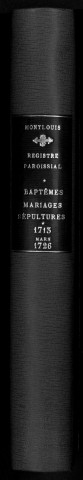Collection communale. Baptêmes, mariages, sépultures, 1713-1726