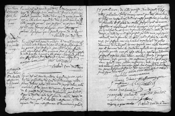 Baptêmes, mariages, sépultures, 1774