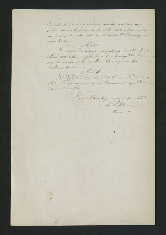 Arrêté préfectoral de mise en demeure d'exécution de travaux (25 septembre 1860)