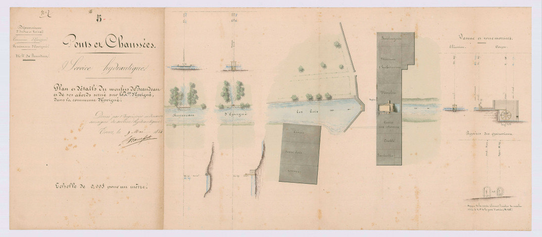 Plan et détails (9 mai 1854)