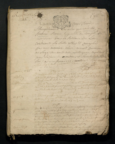 1er juin 1746-17 avril 1748, 8 janvier 1753-23 mars 1778