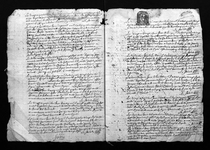 Collection du greffe. Baptêmes, mariages, sépultures, 1687-1688