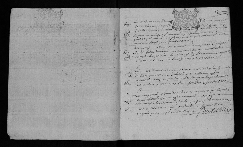 Collection communale. Baptêmes, mariages, sépultures, 1710 et 1717-1738