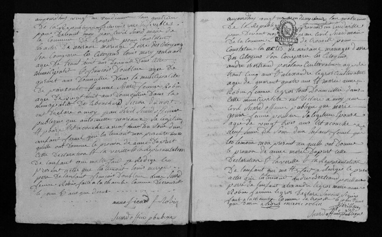 Naissances, mariages, décès, an IV-1806 - Pour les mariages de l'an VII et de l'an VIII, se reporter à la municipalité de canton (L'Ile-Bouchard)