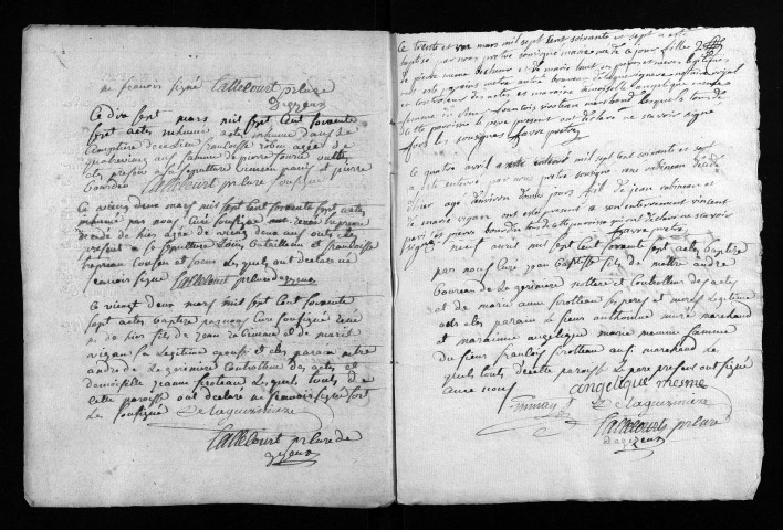 Collection du greffe. Baptêmes, mariages, sépultures, 1767