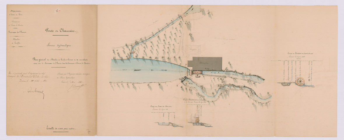 Plan général du moulin et de ses abords (5 mai 1860)