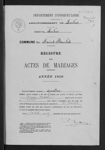 Mariages, 1950