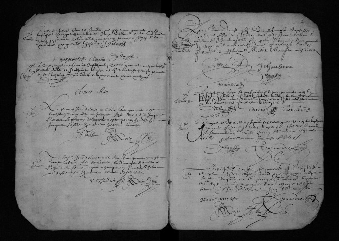 Collection communale. Baptêmes, 17 juillet 1640-août 1649