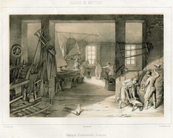 gravure noir et blanc, 270 x 192 mm. - A. Thierry del., Sauvé et Faivre lith., Lemercier imp.
