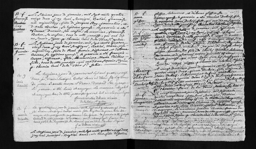 Baptêmes, mariages, sépultures, 1782