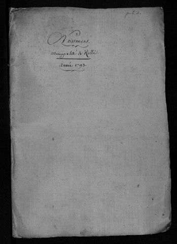 Naissances, mariages, décès, 1793-an X - Pour les mariages de l'an VII et de l'an VIII, se reporter à la municipalité de canton (Savigné)