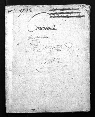 Collection du greffe. Baptêmes, mariages, sépultures, 1792