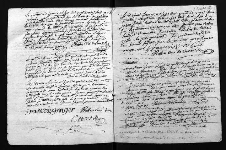 Collection du greffe. Baptêmes, mariages, sépultures, 1788