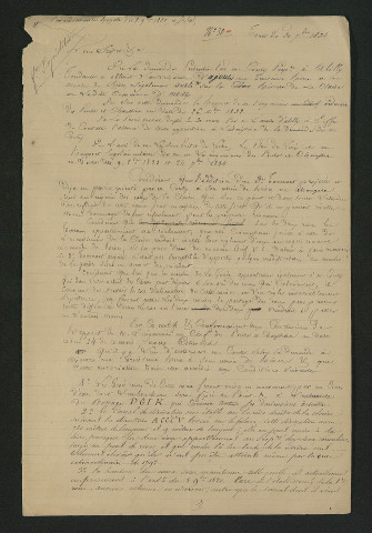 Règlement d'eau : arrêté préfectoral du 30 septembre 1834 et ordonnance royale du 15 février 1835 (1834-1835)