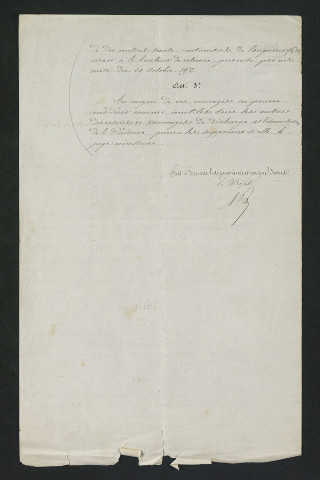Établissement d'un nouveau déversoir. Autorisation (16 décembre 1852)