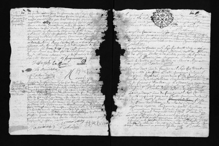 Collection du greffe. Baptêmes, mariages, sépultures, 1735 - L'année 1734 est lacunaire dans cette collection