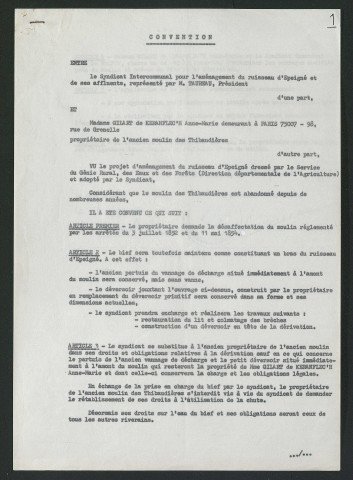 Ruisseau d'Épeigné (ou de Chézelles) : Moulins des Thibaudières, du Bourg et Bodeau à Épeigné-les-Bois (1979-1980) - dossier complet