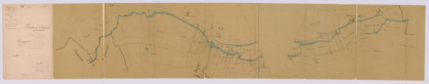 Plan général de la rivière de l'Indre dans la commune de Chédigny (19 septembre 1850)