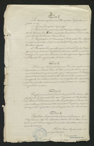 Arrêté préfectoral de mise en demeure d'exécution des travaux réglementaires (29 février 1856)