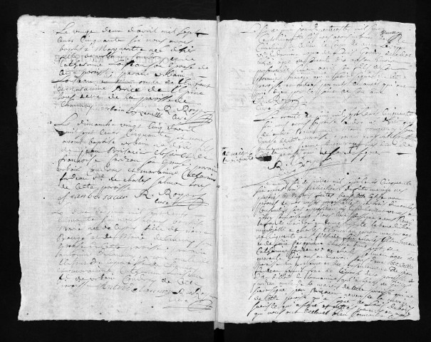 Collection du greffe. Baptêmes, mariages, sépultures, 1756-1757