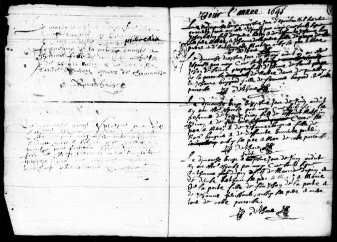 Collection communale. Mariages, 25 avril 1645 - 21 mars 1664